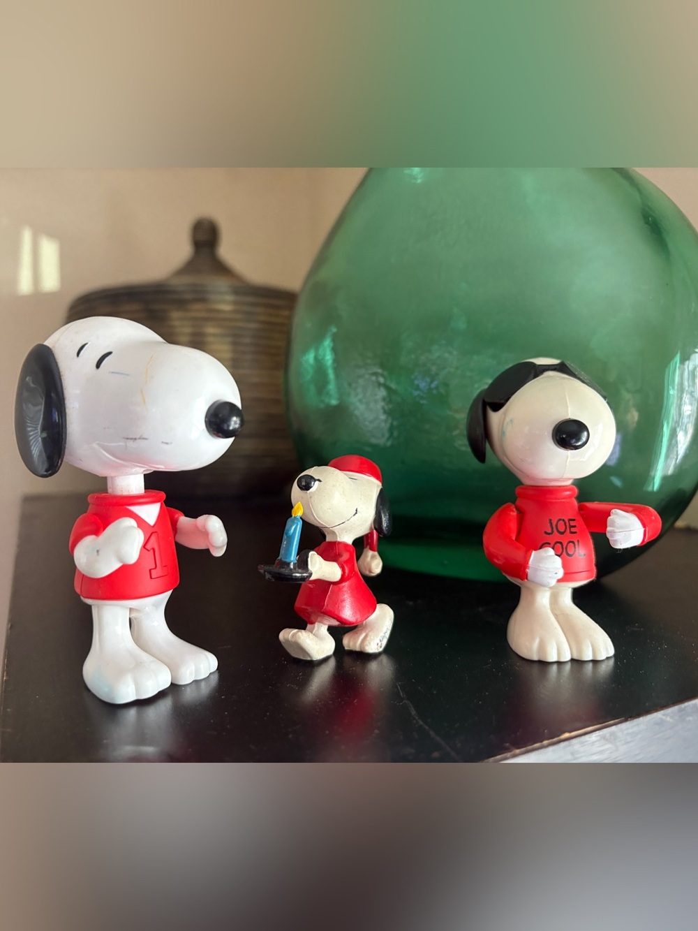 Snoopy. Joe Cool vintage miniature figurines. Set of 3. Collectible